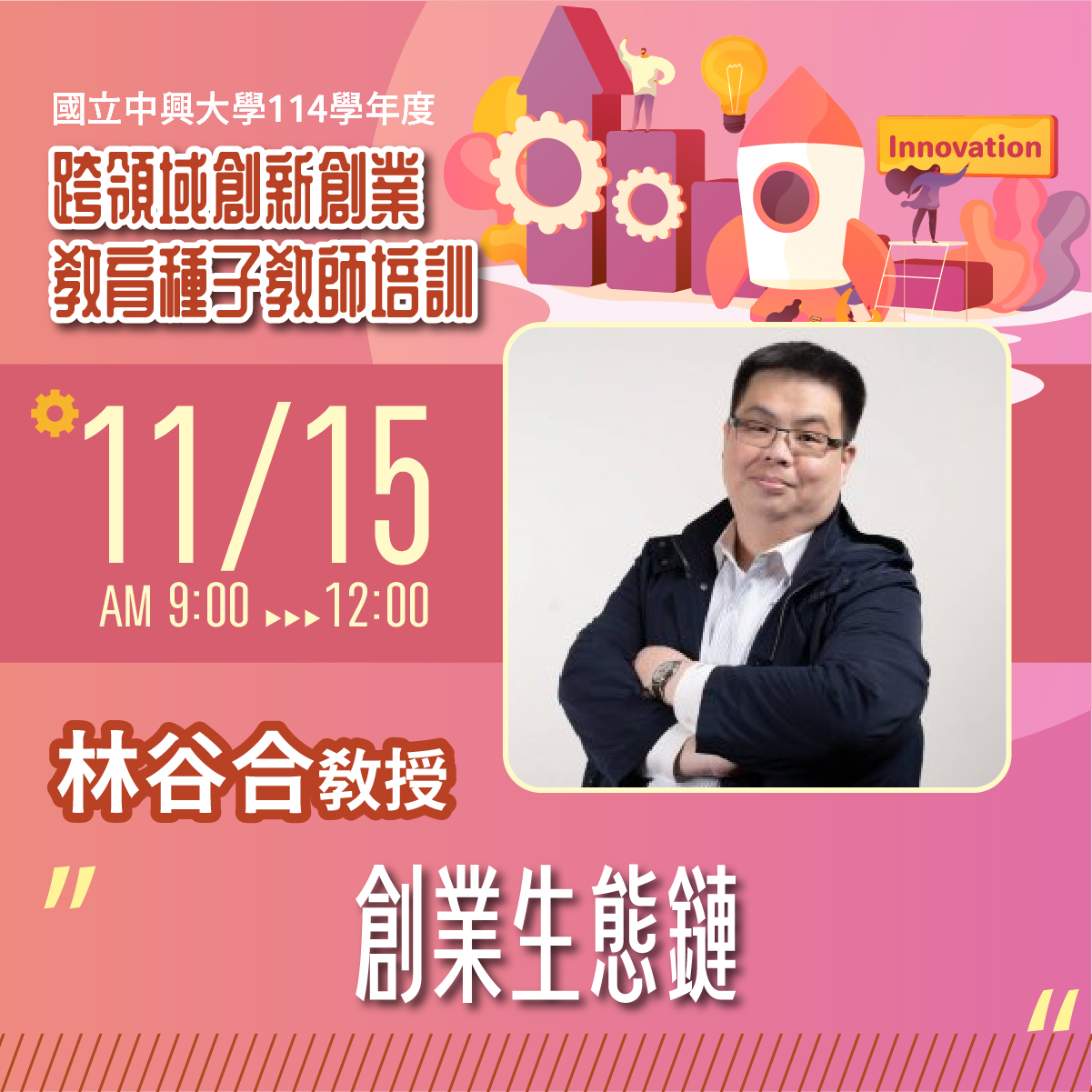 11/15 林谷合教授：創業生態鏈 海報